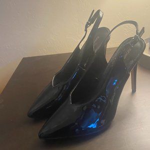 Express faux patent leather pumps